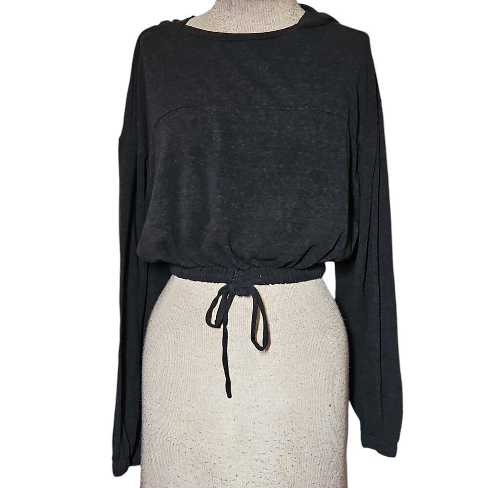 Le Lis Black Crop Hoodie Size Large